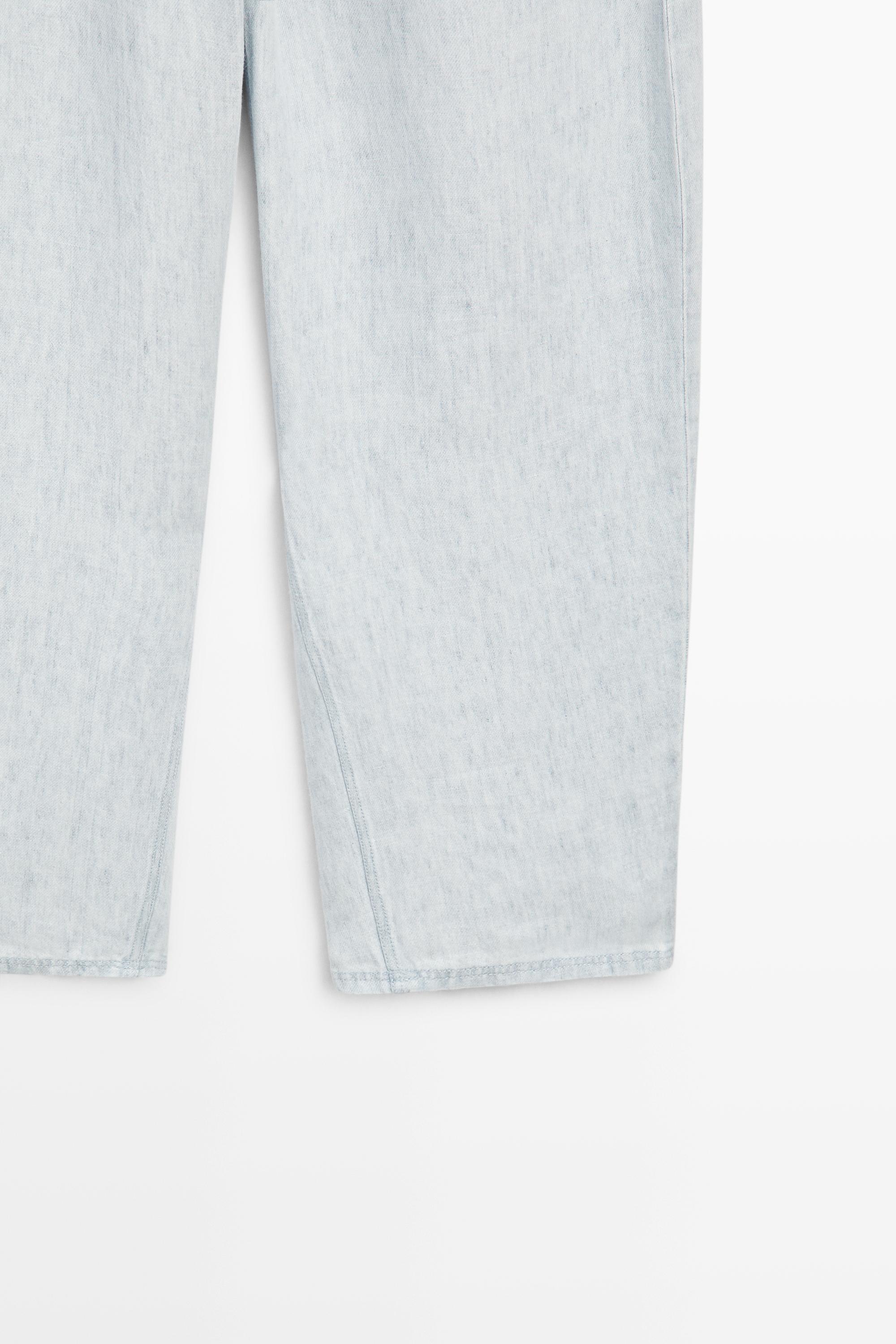 100% linen barrel fit pants - STUDIO
